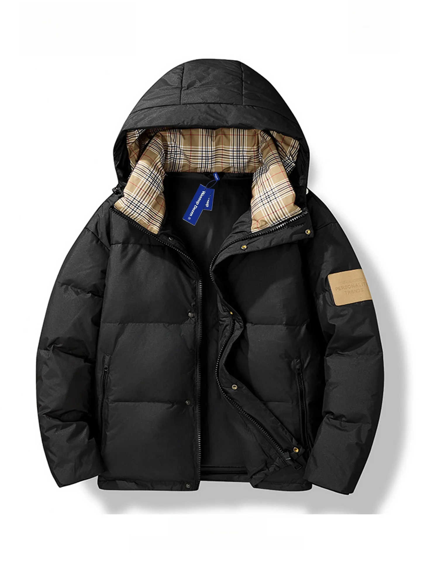 

Мужская утепленная короткая куртка-пуховик Wassup Dozen с капюшоном, повседневная, молодежная, модная, с наполнителем из полиэфирного волокна