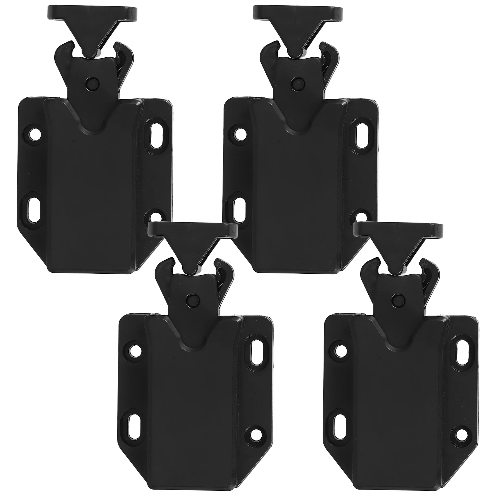

4Pcs Rebound Cabinet Door Latch Black Push to Open Self-Locking Catch for Kitchen Wardrobe Drawer Heavy Duty Hardware