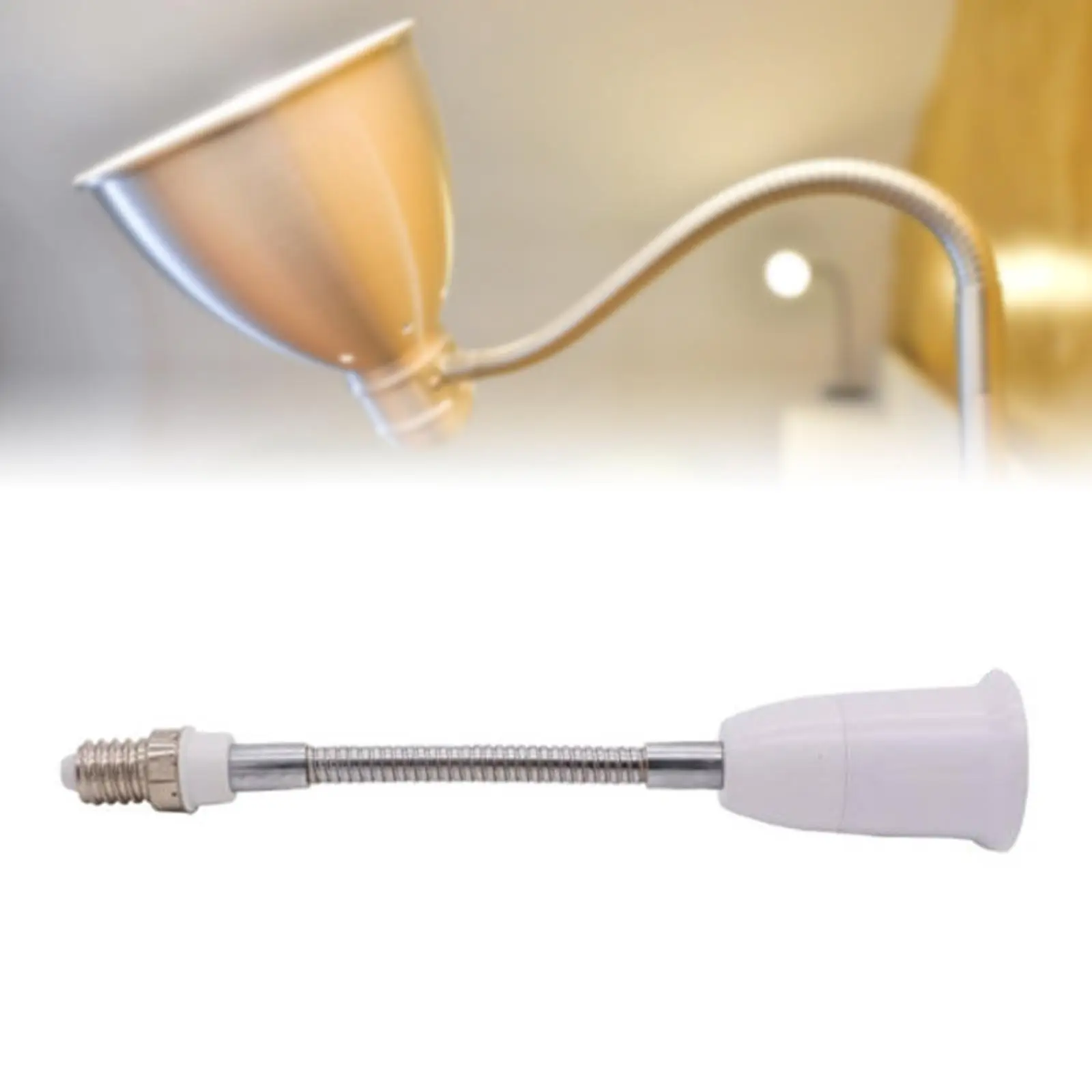 Minimalist 360 Degree Adjustable Lamp Holder Gooseneck Extender E14 to E27 Socket for Bedside Lighting