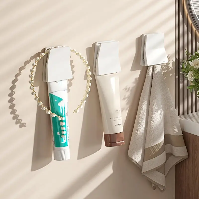 

4pcs Towel Hooks Extra Sticky Wall Racks Rustproof Hook Holder Wall Mount Punch-free Hanger for Kitchen Bathroom HomeTowel Clip