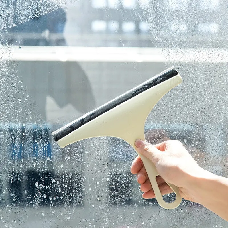 Household Cleaning Bathroom Mirror Cleaner Wiper Scrape With Silicone Blade Holder Hook Car Glass Shower Squeegee Window Glass