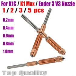 Hardened Steel K1C Nozzle 0.2 0.4 0.6 0.8 1.0mm For Creality K1C Nozzle High Flow K1 Max K1C Nozzles For Ender3 V3 3D printer