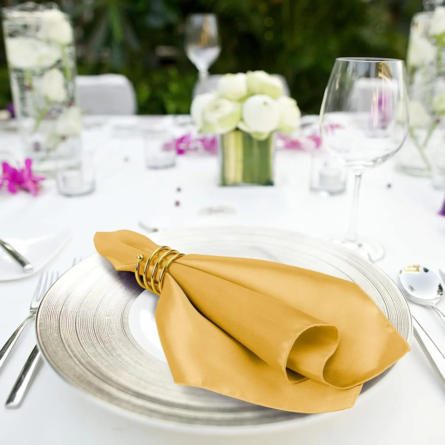 Gold Napkin Rings Set of 12, Napkin Rings Set Metal Napkin Holders Buckle for Cloth Napkins for Dinner Table Decor, Wedding view 6
