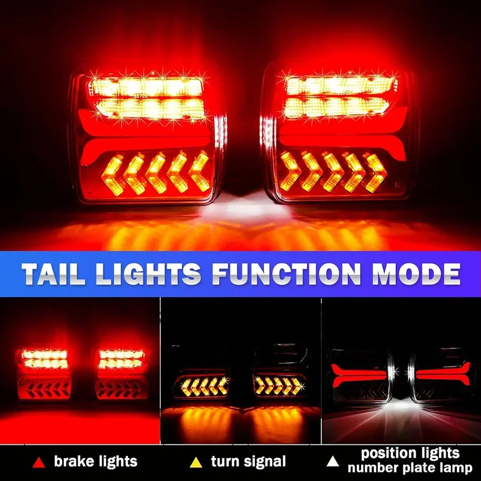 OIATCO 12V 24V Rechargeable Wireless Magnetic LED Truck Trailer Tail Light Signal Brake ECE EMC Approved Caravans Camper