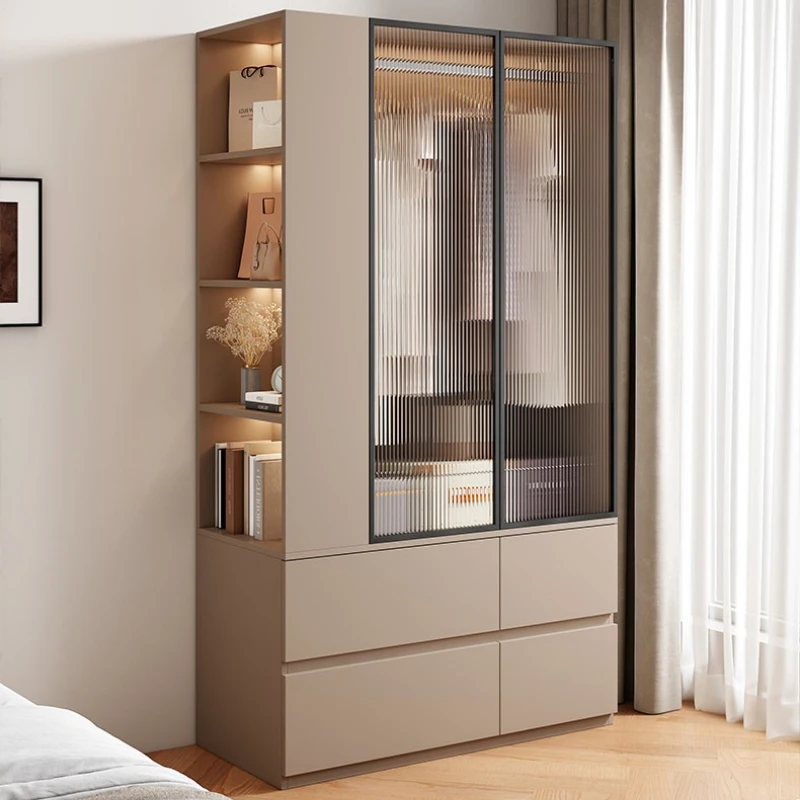 

Bedroom multifunctional wardrobe space saving small apartment clothing cabinets modern simple armoires de vêtement furniture