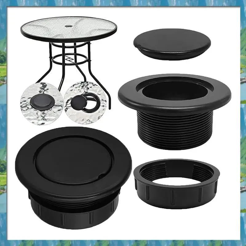 AB07 Set completo di tappi per anello con foro per ombrellone per tavolo da patio esterno - Adatto per copertura del foro dell'ombrellone e stabilizzazione del palo