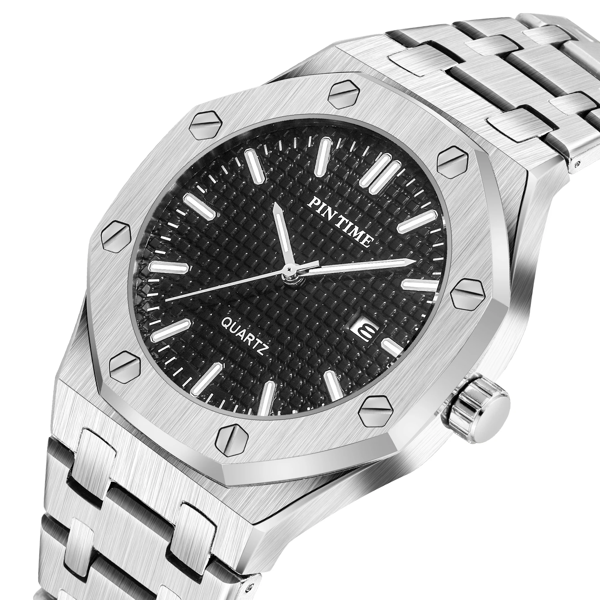 2024 relógios masculinos data marca de luxo alta qualidade pulseira aço inoxidável relógio para moda masculina à prova dwaterproof água designer relógio