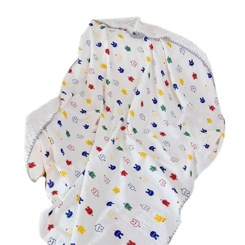 J15U بطانيات أطفال من القطن الشاش للرضع منشفة ناعمة للف القماط مقاس 45x59/59x76in #1