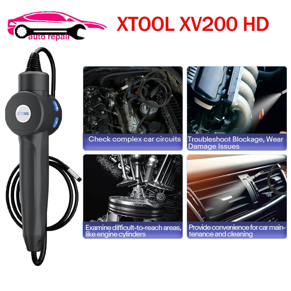 XTOOL XV200 Waterproof 8.5mm HD Endoscope Camera Micro 8 LED IP67 Car Endoscope Inspection Borescope For XTOOL D8/X100 PAD3/D8W