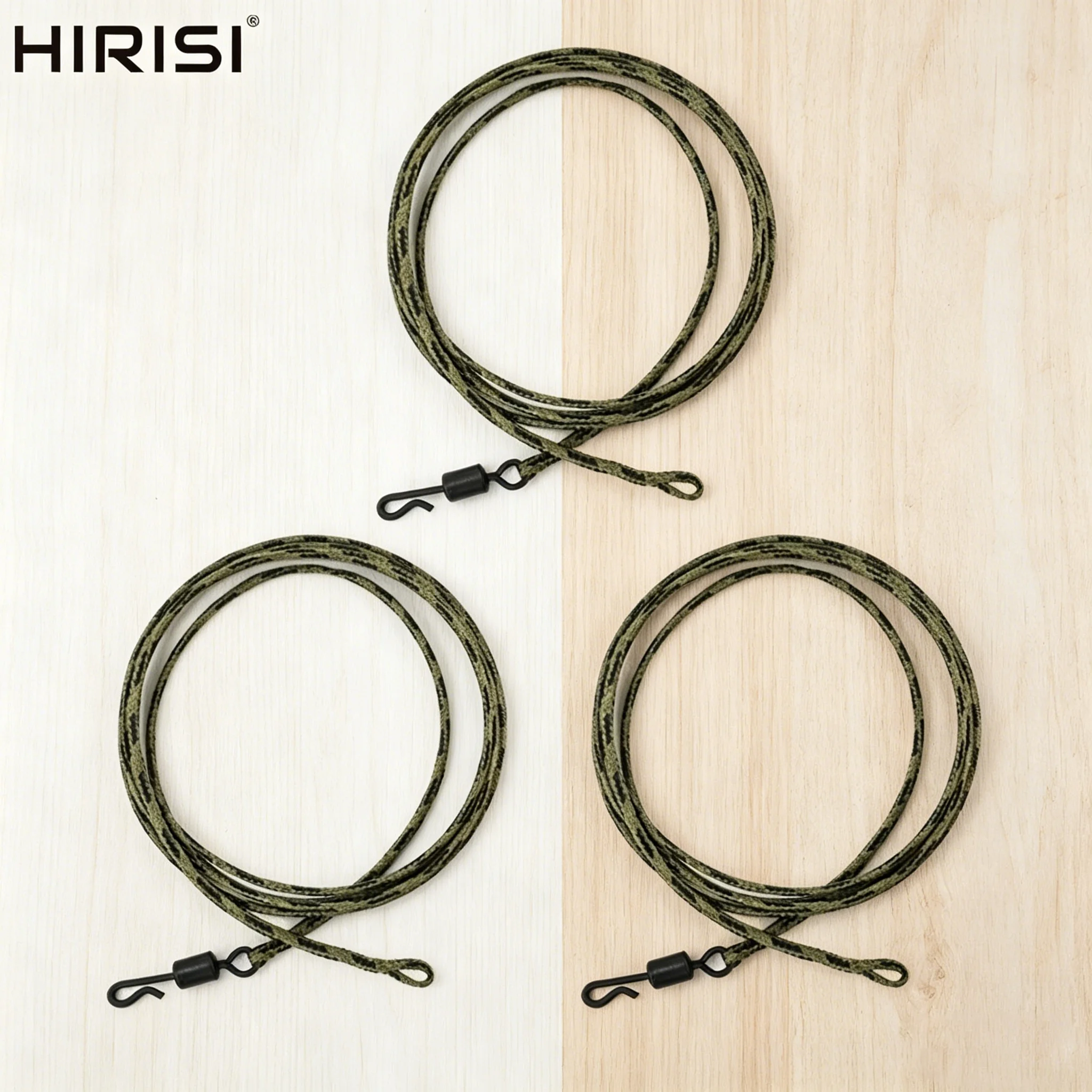 Hirisi 6er-Set Karpfenangelzubehör: Fertige Leadcore-Wirbel, Schnellwechsel-12-Strang-Geflecht-Vorfächer, Karpfen-Helikopter-Rig LC212