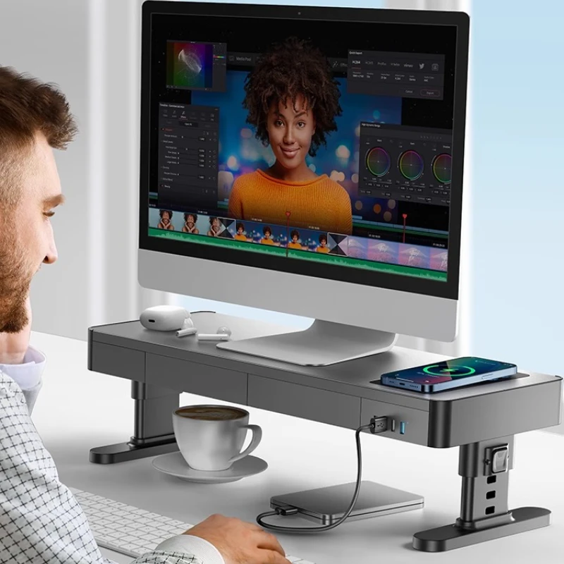 

Adjustable lifting type computer monitor heightening frame notebook bracket multi-function