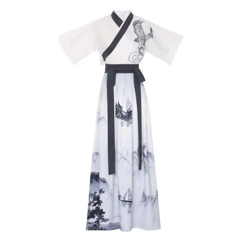 Nuevo Fiesta carnaval Halloween Cos Cosplay Hanfu camiseta para hombre estilo chino Wuxia espadachín estilo antiguo disfraz antiguo