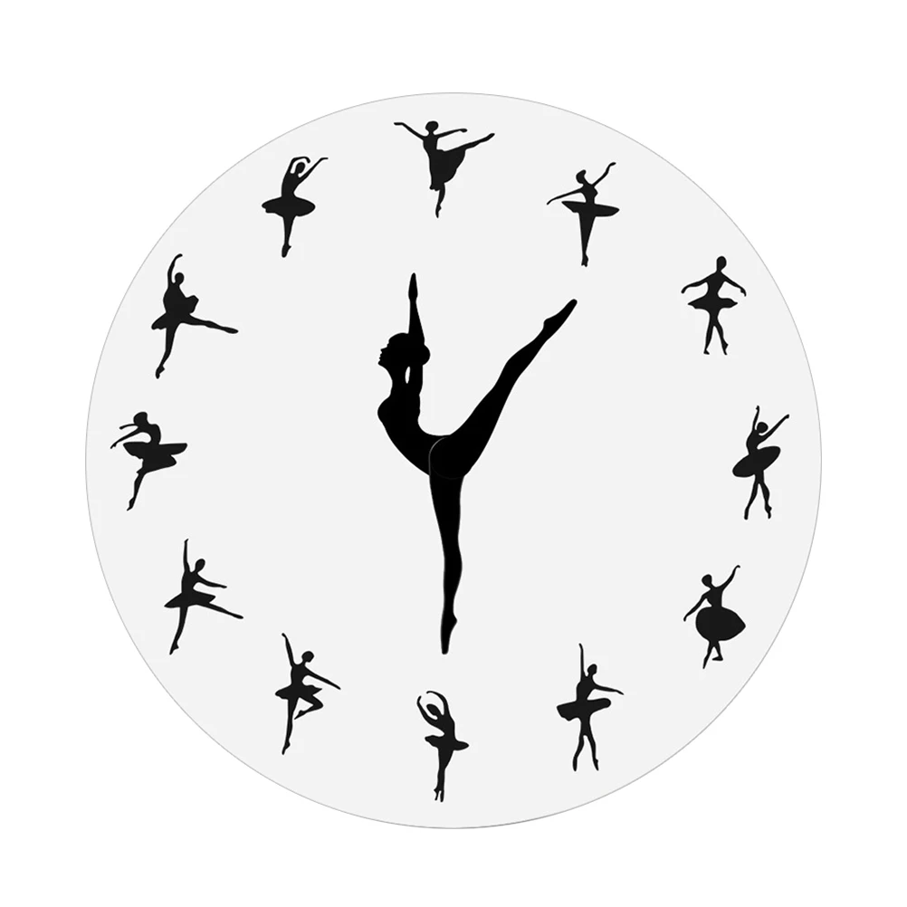 

Charming Ballerina Large Ballet Dancing Silent Home Decor Clock Super Quiet Movement For Living Room Bedroom Home Use