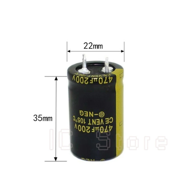 10PCS 200V 470uf Audio Electrolytic Capacitor High Frequency Low ESR 22x35mm 200V470uf Aluminum Capacitor Hifi Amplifier 22*35