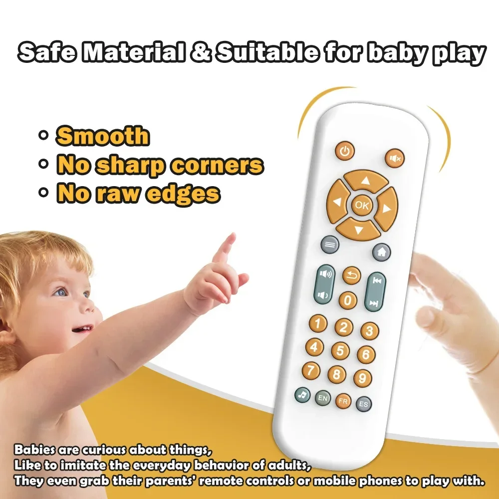 2024 Infant Simulation TV Remote Control Toy with Music and Light Musical Baby Toy Sensory Remote Kid Baby Toys for 1-3 Year Old