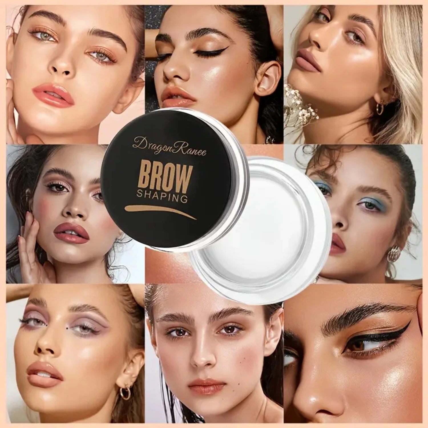 Langanhaltende Augenbrauencreme in 6 lebendigen Farben, professionelles, wasserfestes, wischfestes Augenbrauenstiftgel zum Stylen von Solid Eye Ma
