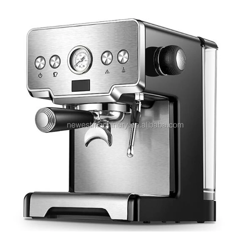 Roestvrij staal Italiaans koffiezetapparaat espressomachine 15bar halfautomatische koffiemachine met pomp voor thuis 1450W