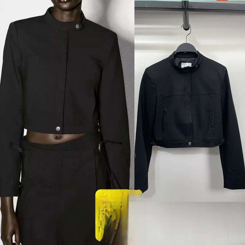 

Women's ort Jaet Stand Collar Small Size Suit Mechanical Sle Polyester Viscose Spandex Blend Regular Thin ort Le...