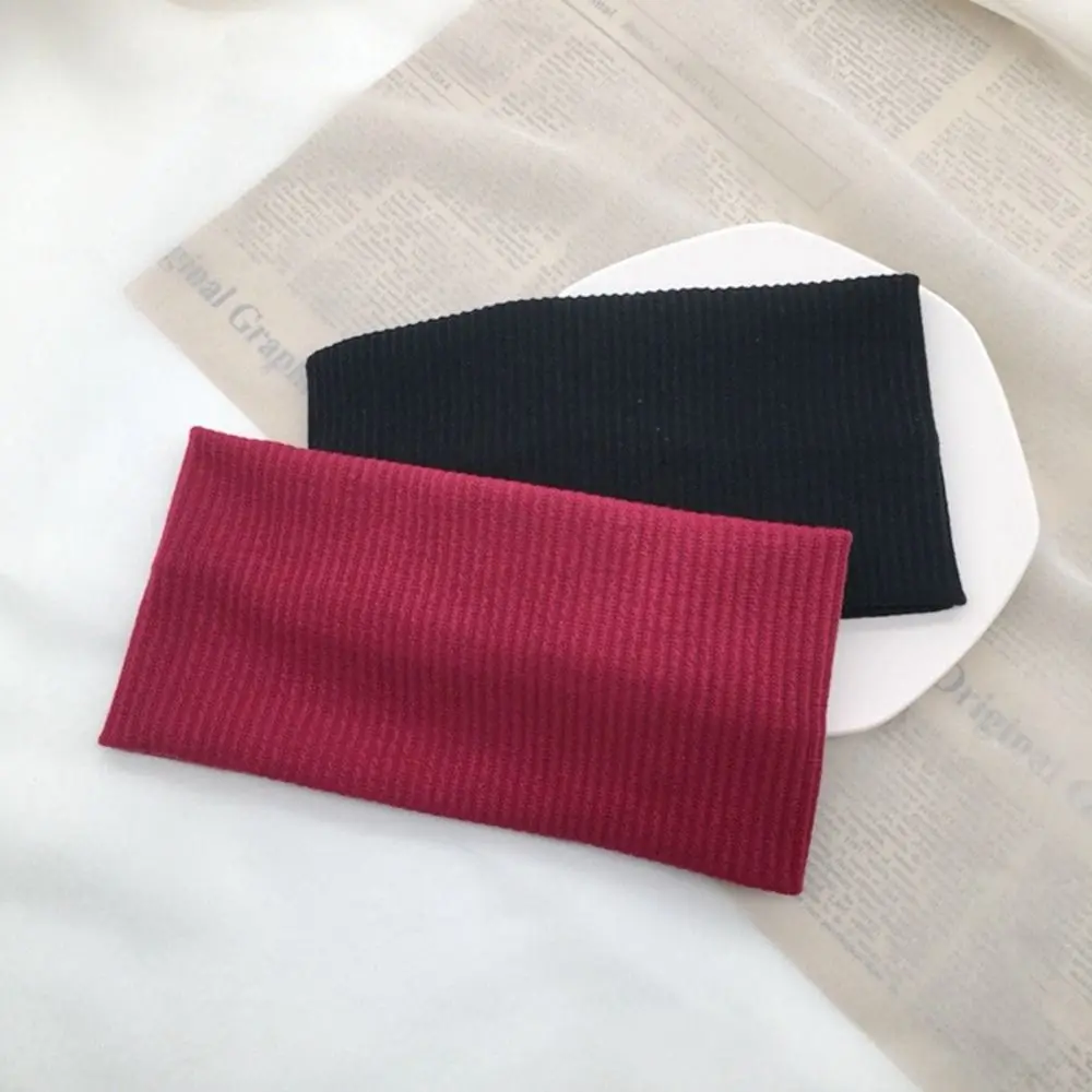 Color Wide Hair Hoop Face Wash Hair Bands Sports Knitted Headband Elastic Hair Bands Korean Style Headwear Female Hairbands