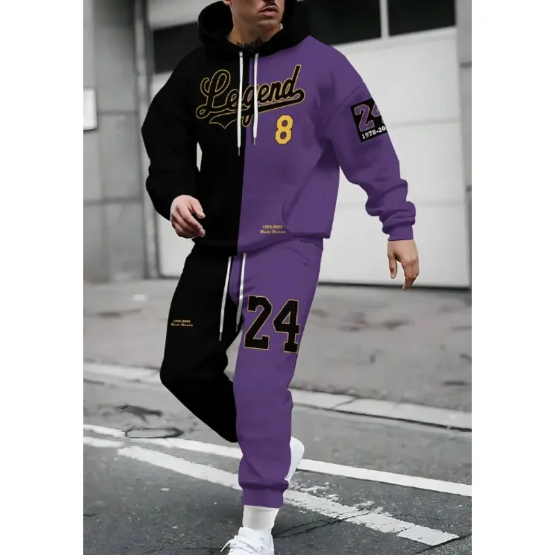 

Men's Spades K Lion Pattern Hoodie Pants Outfits 3D Print Hooded Sweatshirt Sweatpants Sets Fall/Winter Oversized Men's Clothing