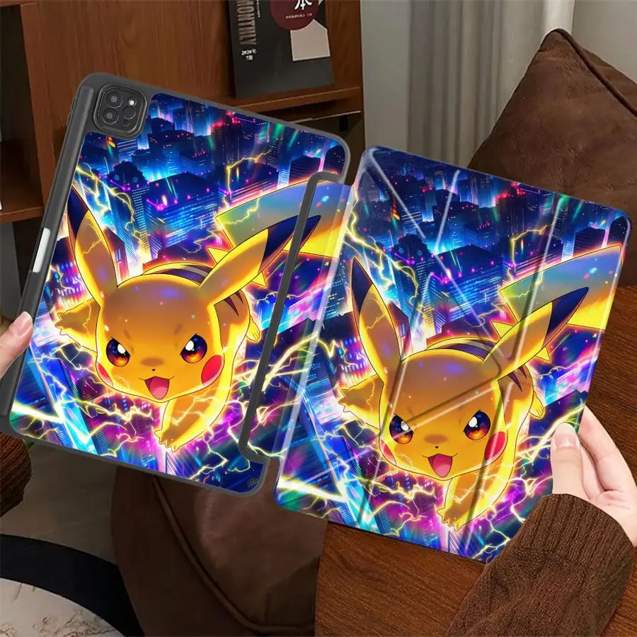 Fuuny Pokemon Pikachu Holder Cover Tablet Case For iPad Pro 2025 Air 4 5 M3 M2 1 2 M4 11inch Pro 11th 10th 9th 8th 7th 12.9inch