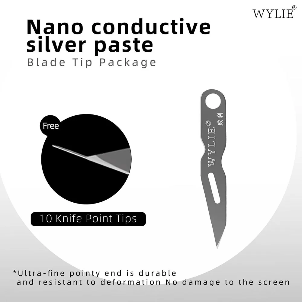 WYLIE-pasta de plata Nano conductora para pantalla de teléfono móvil, circuitos amarillos, verdes y blancos, herramientas de reparación dañadas con increspa de agua