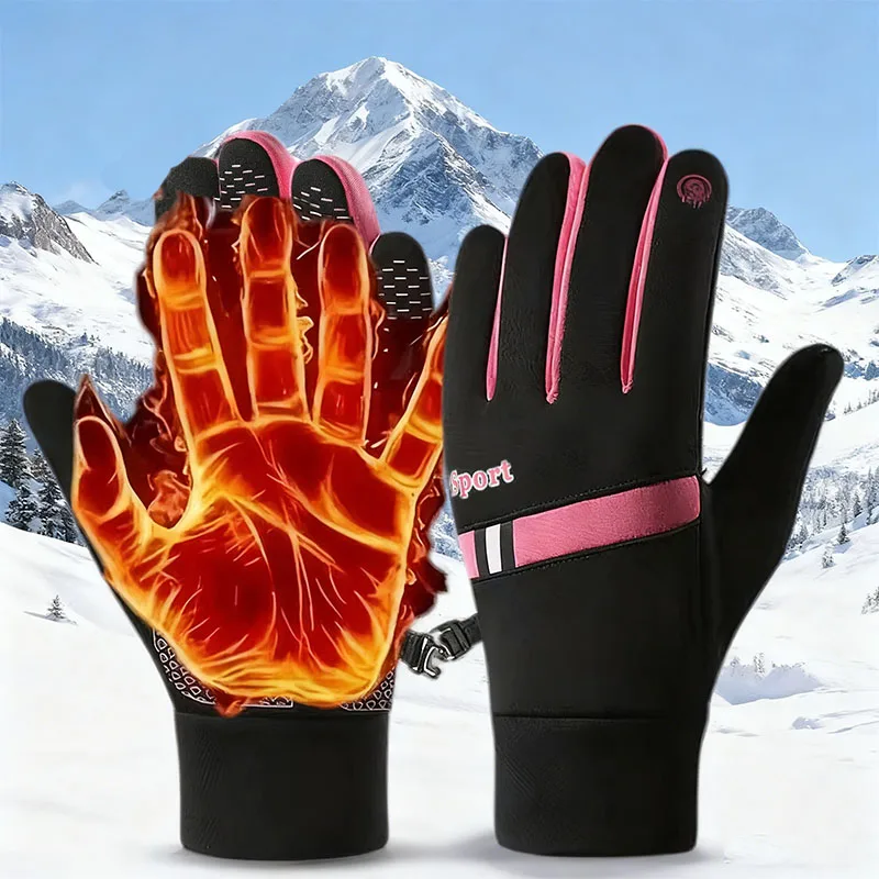 Winter warme Baumwollhandschuhe wasserabweisend winddicht atmungsaktiv zum Skifahren Radfahren Reiten Motorradfahren sportliche Outdoor-Handschuhe