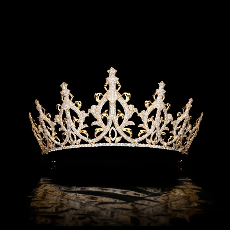 

2025 New Luxury gold color Tiara Crown Women's Dress Accessories Jewelry Suitable for Wedding Festival Host Bridal Gift H-33