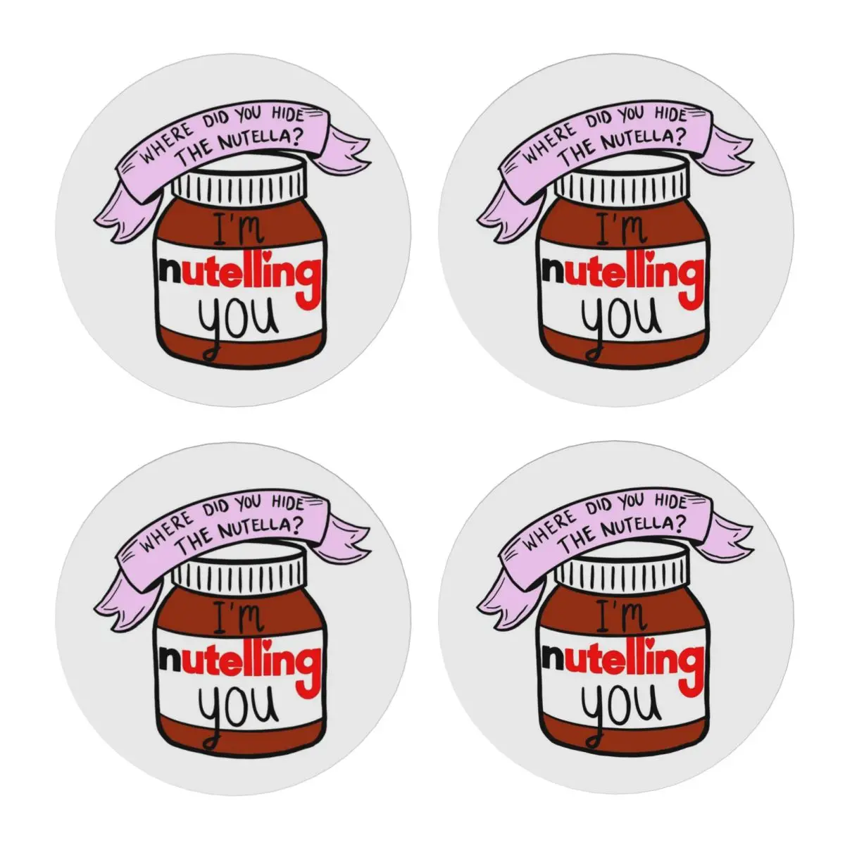 

Nutella Coaster Ceramics Hot Pad Table Decoration & Accessories Mat For Kitchen Dining Table Mat Coffee Mat