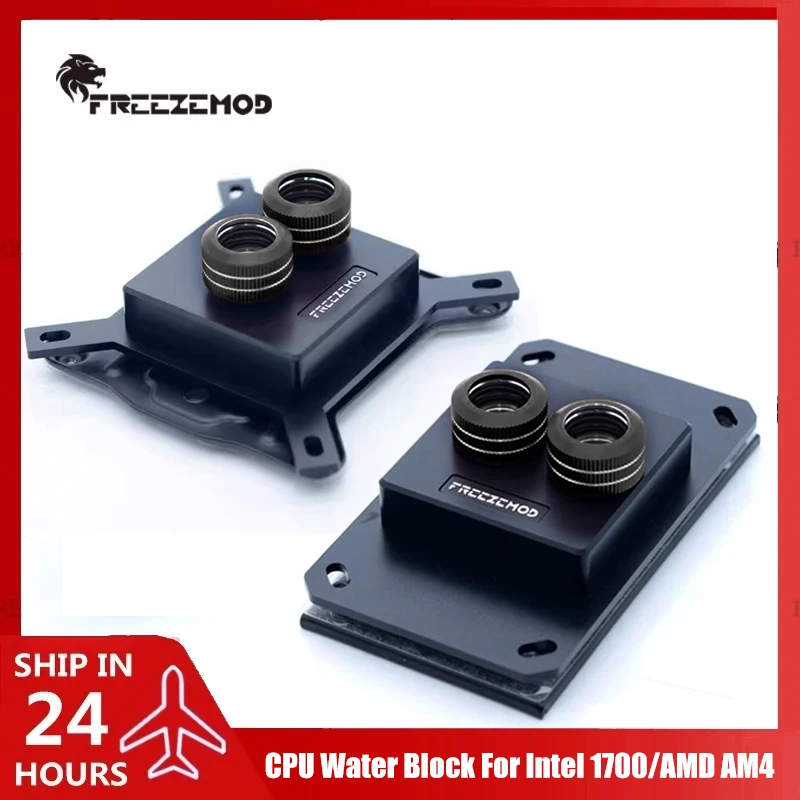 FREEZEMOD CPU Water Block for AM5 AM4 / 1700, Spray Type High Temperature Resistant, 50mmX50mm POM Cover