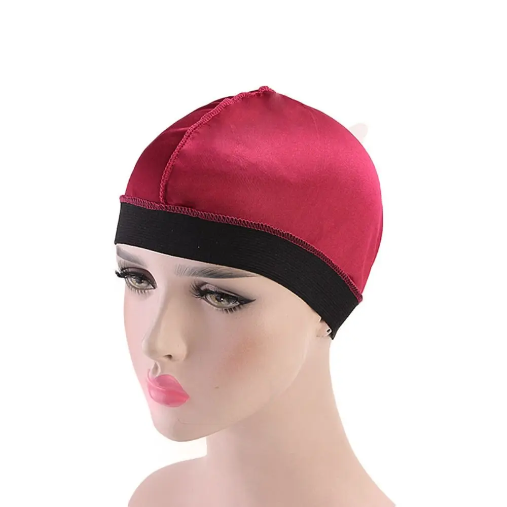 Men Durag Hats Wave Caps Head Wrap Solid Color Elastic Breathable Beanie Headwrap Bonnet Durag Cap for Men Fashion New 2024