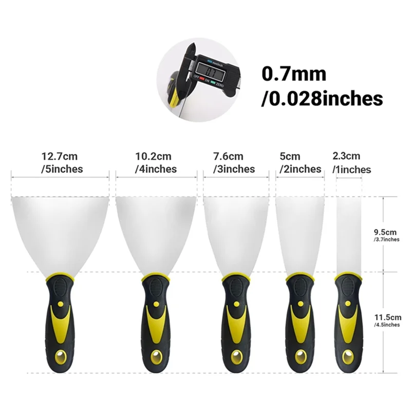 -A02R 5-pack messchraper, messenset, roestvrijstalen mesbehangschraper verfschraper gereedschap eenvoudig te installeren