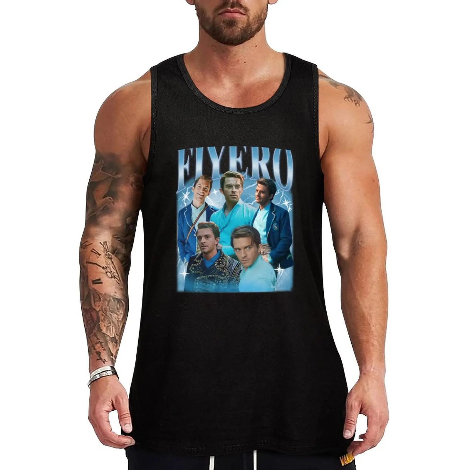 

Jonathan Bailey Fiyero Retro 90s Tank Top Men's cotton t-shirt Men's sleeveless gym shirts Men's summer vest