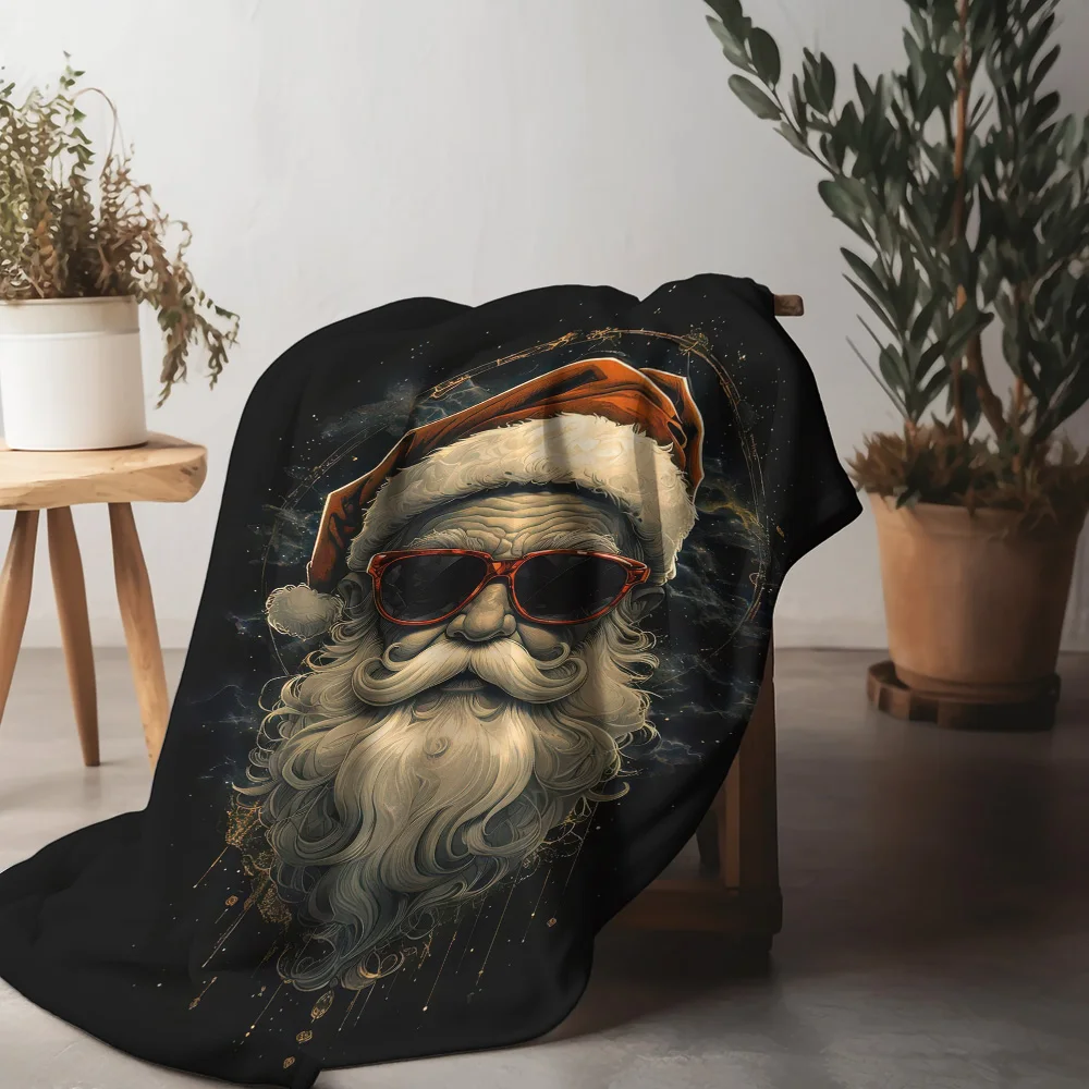 

Tuniu Santa Claus Funny Christmas Blanket Sofa Bed Throw for Living Room Bedroom Decor
