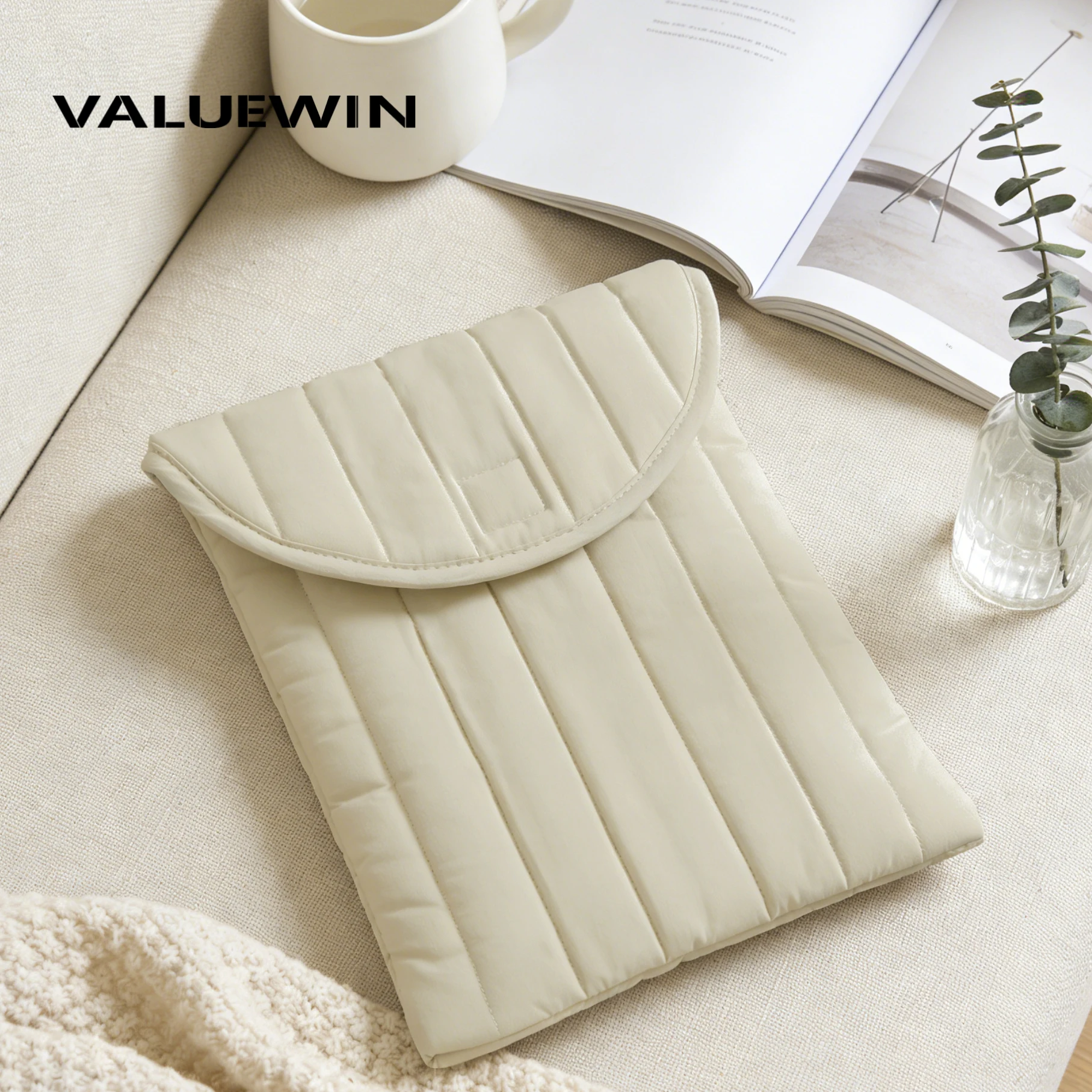 

Laptop Sleeve Case 13 14 15 16 inch for MacBook Air 13 M3 M4 MacBook Pro 15 Puffy Quilted Flap Computer Bag for Women Tablet Bag