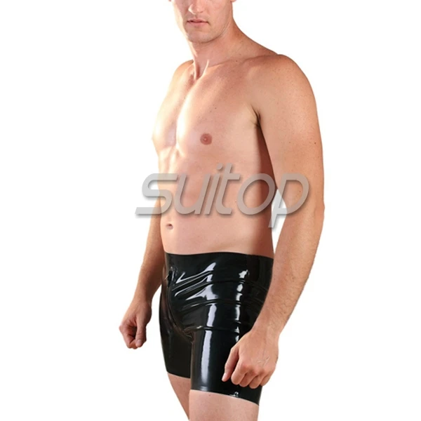 

men shorts fancy sexy rubber latex costume sky blue latex short pants