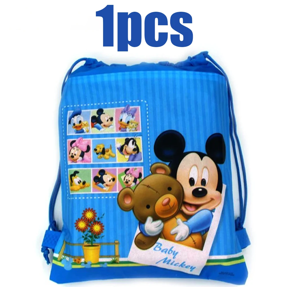 1pcs/lot Disney Mickey Theme Mochila Non-woven Fabrics Drawstring Birthday Party Kids Girls Favors Gifts Bags Decorate Backpack