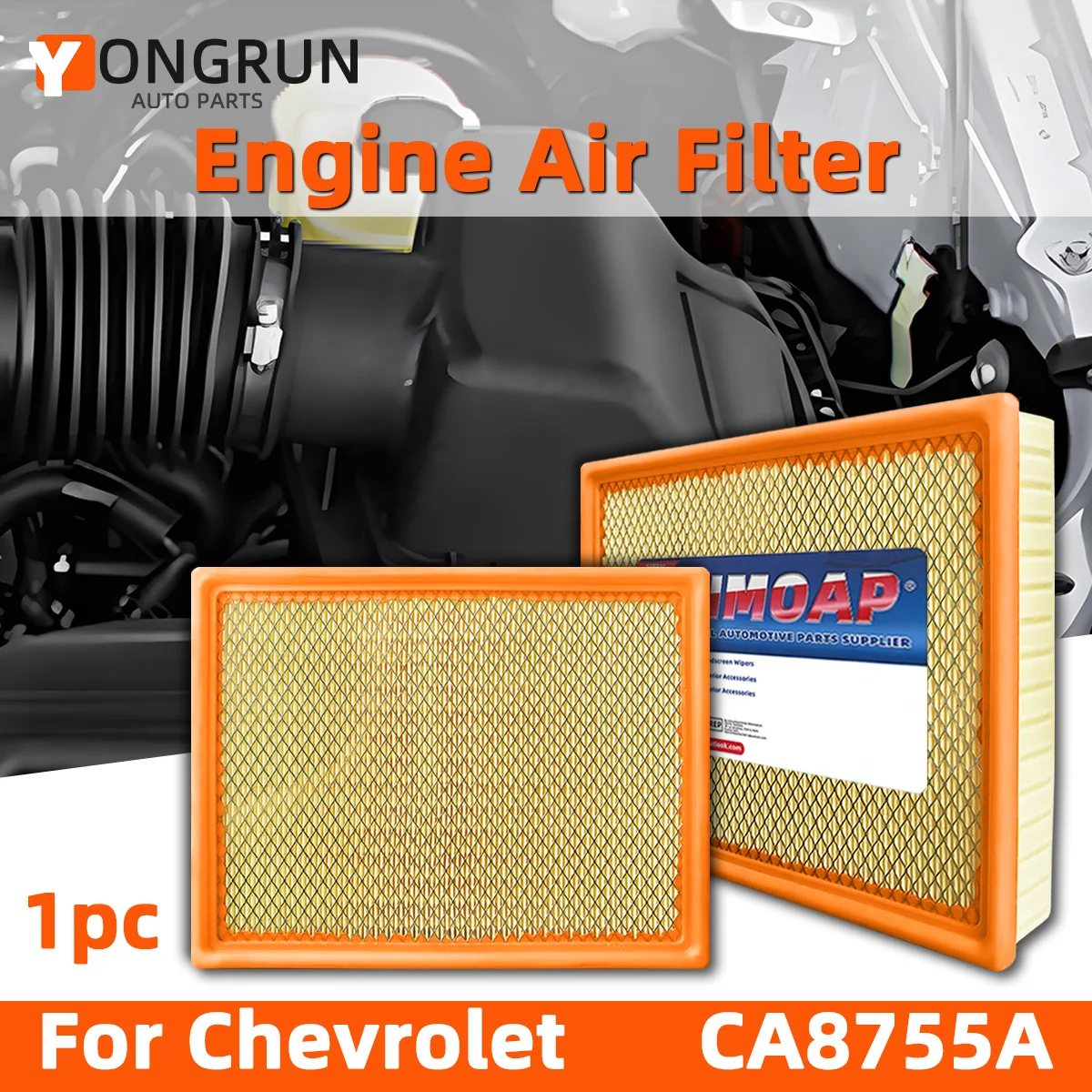 YONGRUN 1/2 filtres d'admission de moteur haute efficacité adaptés à Cadillac Escalade Chevrolet Avalanche GMC Sierra/Yukon 15908916