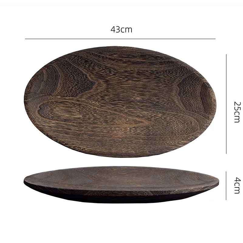 Vassoi portaoggetti in legno Piccolo vassoio da tè per caffè Stoviglie in legno Wabi-Sabi Statuetta portaoggetti da cucina Decorazione e accessori per la tavola