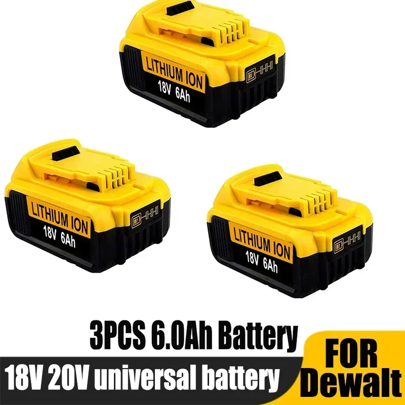 Genuine 18V/20 Volt MAX 6.0Ah   DCB200 Replacement Li-ion Battery for DeWalt DCB205 DCB201 DCB203 Power Tool Batteries