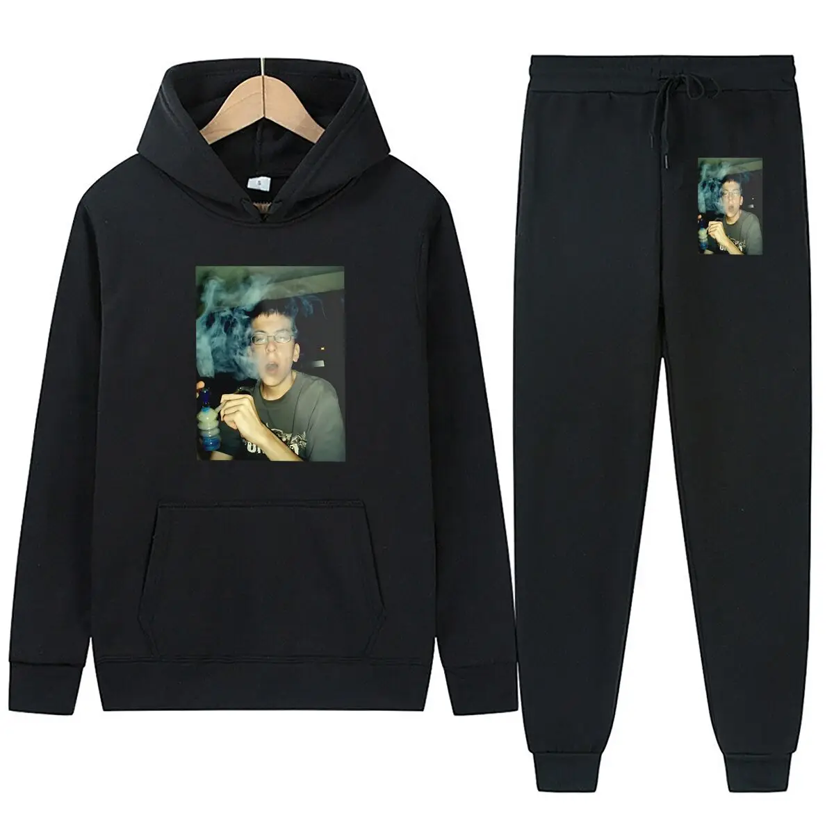 سموك مان بولد - مستوحاة، "دخان" رجل صورة تصميم مقنعين سترة الرجال ضيق كنزة قطيفة المرأة البلوز #3