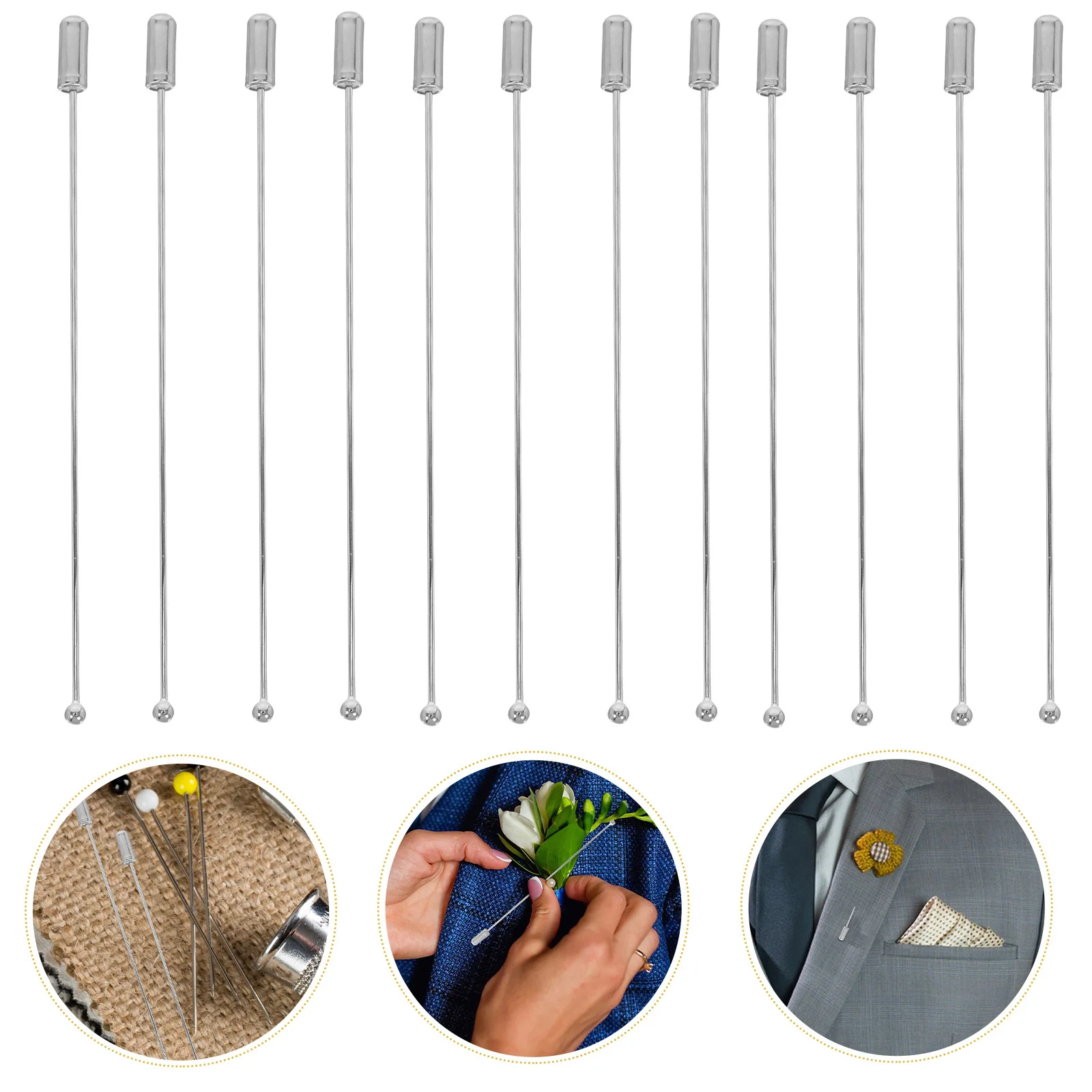 

20pcs Metal Stick Pins: Copper Alloy Brooch Needles For Jackets Sweaters Dresses Shawl Scarf Hat Diy Craft Lapel Pin Jewelry