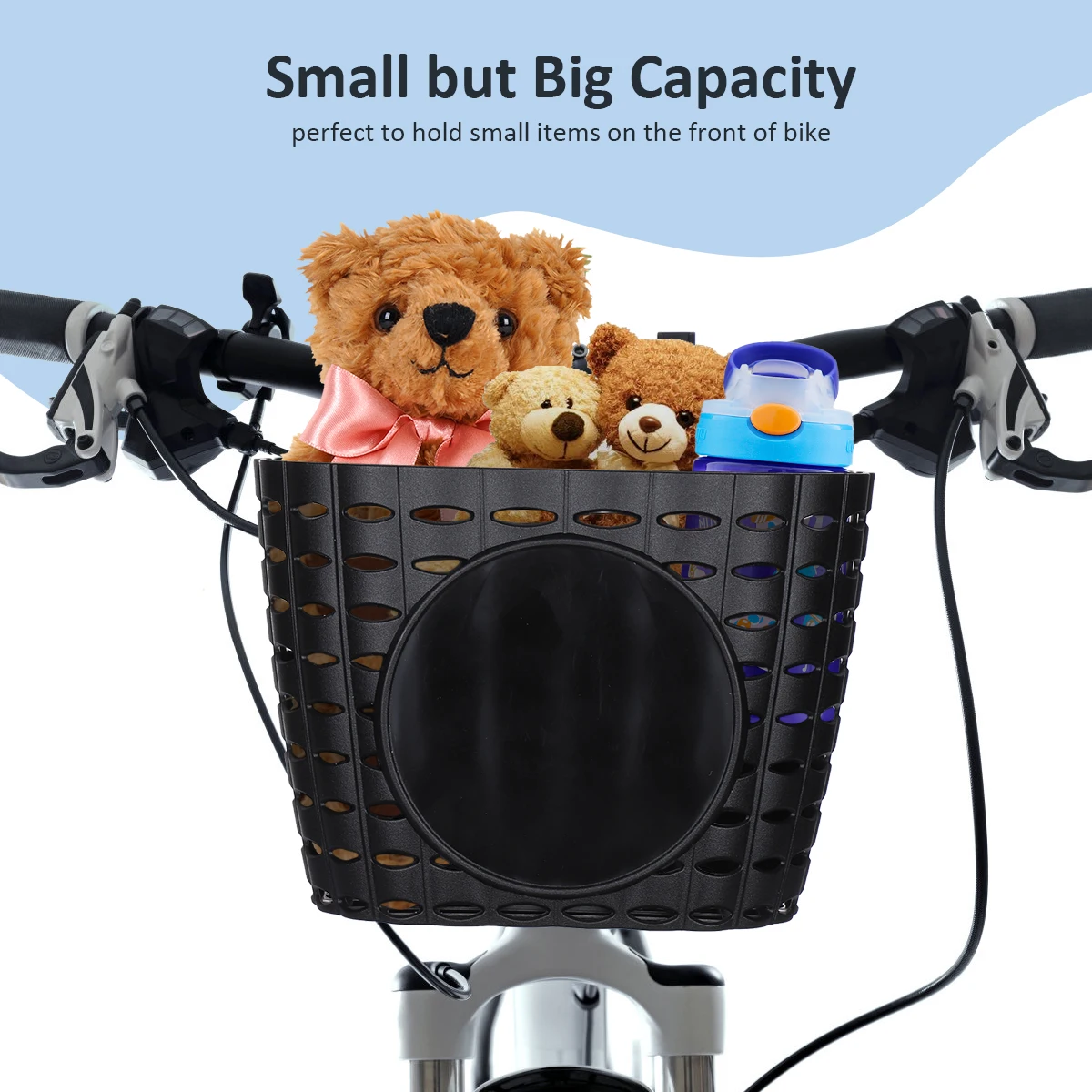 

Plastic Children Bike Basket Detachable Thickened Storage Basket for Kids Bicycle Front Handlebar Easy Install Carry