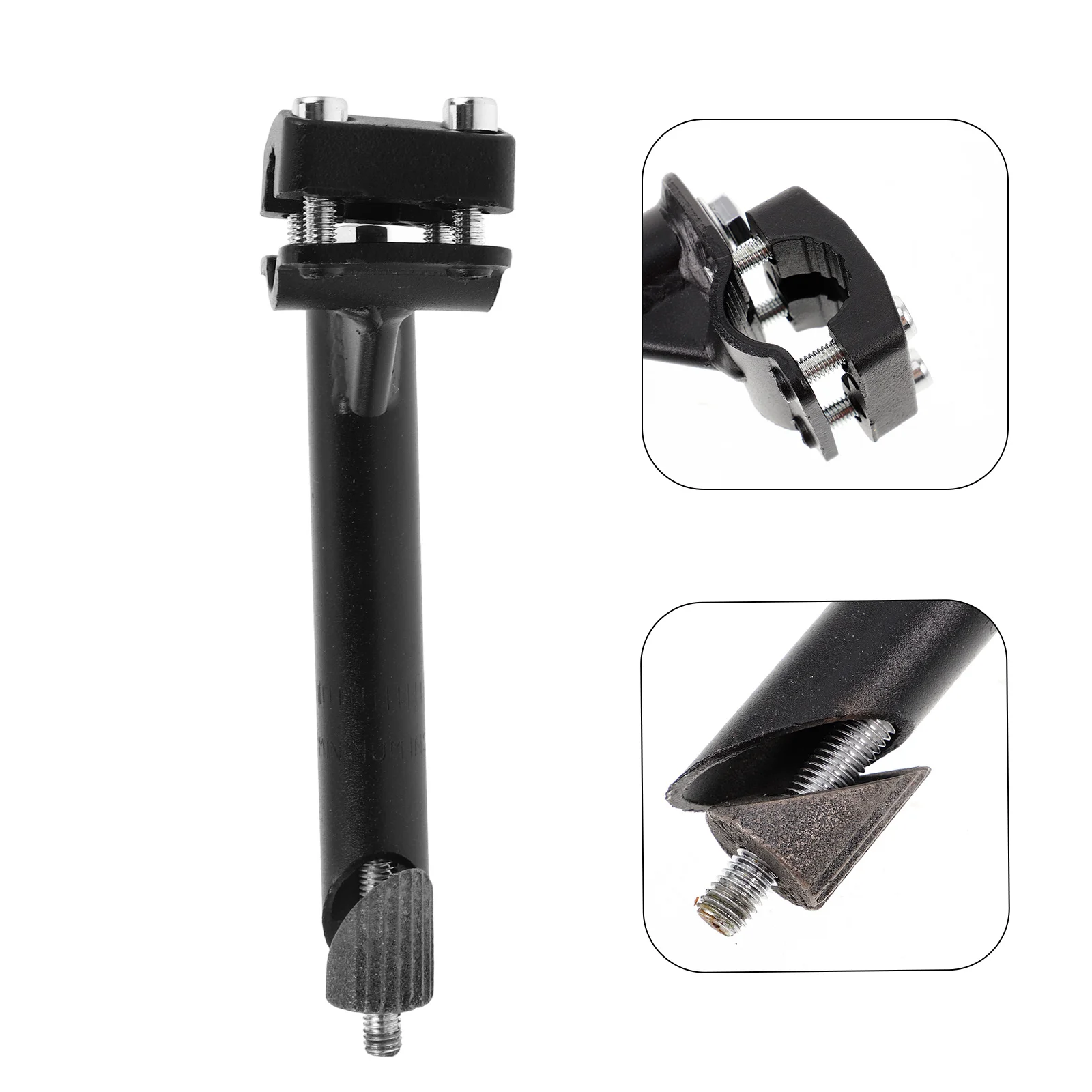 Children's Bike Stem Handlebar Extender Black Metal Front Fork Stem Riser Safety Stability Balance Bike Accessory