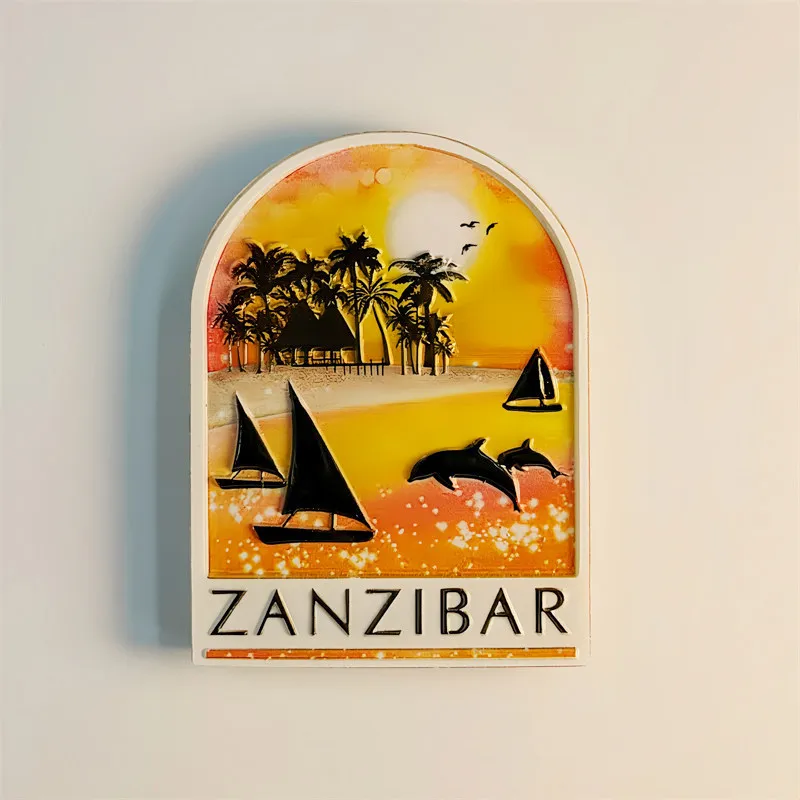 Tanzania Zanzibar Ocean Wind Tourism Commemorative Home Decoration Crafts Magnetic Fridge Magnet Resin Material