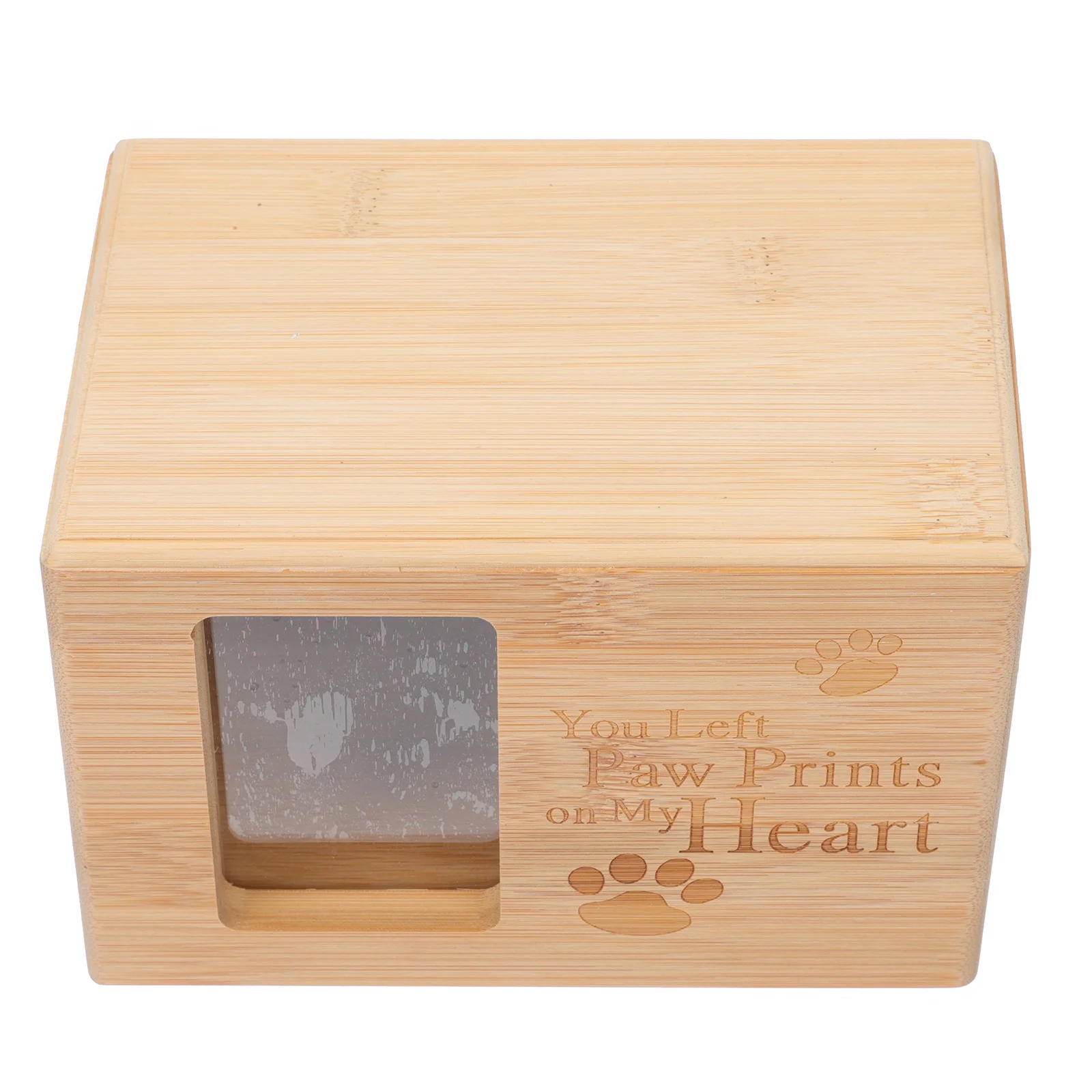 

1pc Bamboo Pet Cinerary Casket Durable Safe Small Size Convenient Carry Memorial Engraved Cremation Urn Storage Box