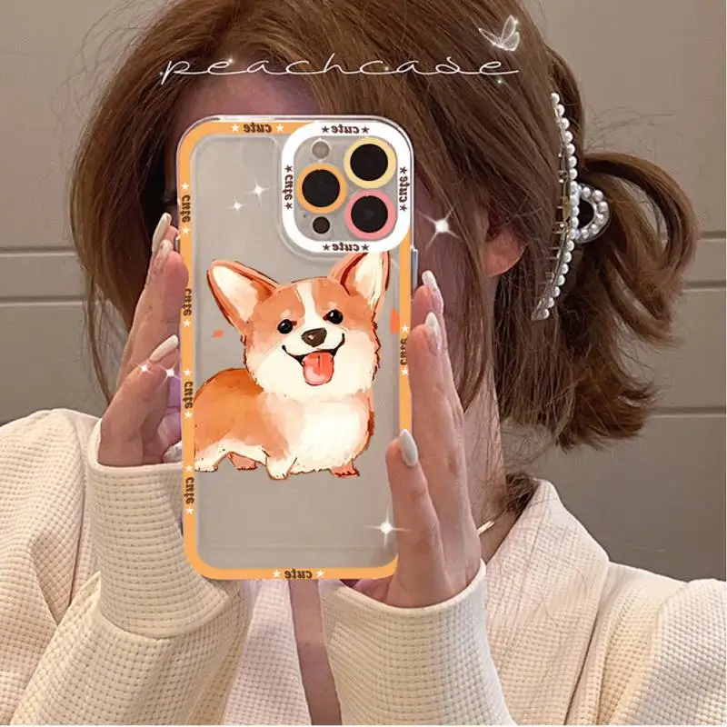 Cute Corgi Phone Case for iPhone 11 12 13 Mini Pro Max 14 Pro Max Case shell