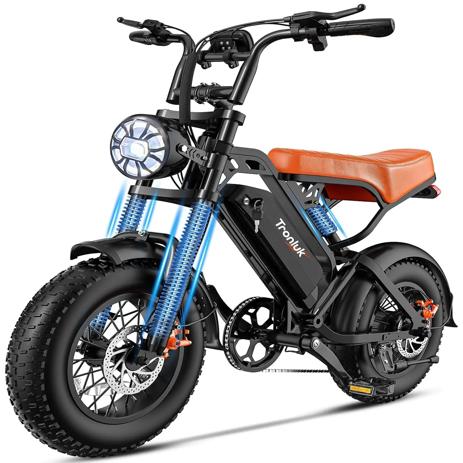 1200W Electric Bike Adults 28MPH 48V 18Ah Battery 35-Mile 500LBS 16'' Fat Tire All-Terrain Ebike, Customized