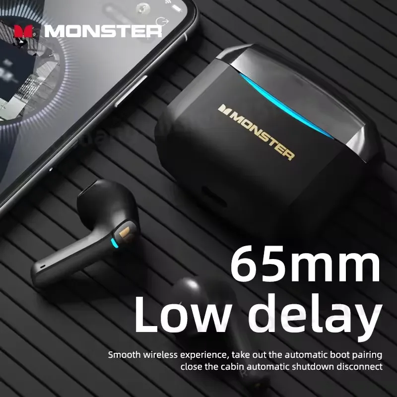 Monster GT06 TWS سماعات بلوتوث لاسلكية 450 مللي أمبير في الساعة سماعات أذن للألعاب طويلة العمر للحد من الضوضاء سماعات رأس رياضية خارجية مع ميكروفون