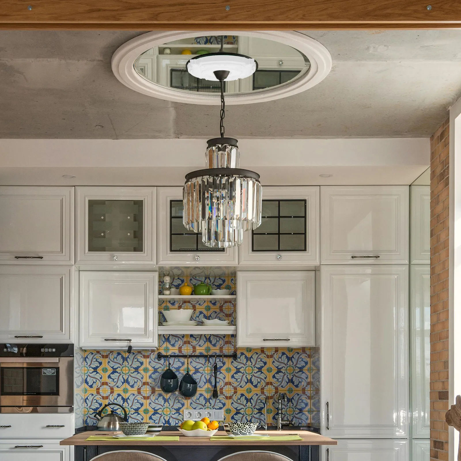 Ceiling Lamp Canopy Plate PU Material Ceiling Light Cover Classic Pendant Lighting Mounting Plate for Bar Cafe